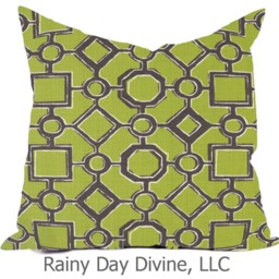 Outdoor Pillows Or Indoor Custom Cover - Black Gray Taupe Green Kiwi Lime White Contemporary Modern Geometric Coastal 18x18, 16x16 - thumbnail 3