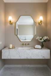 Square Mirror Vanity & Bathroom Mirrors, Rectangular Gold Frame Wall - thumbnail 1