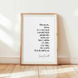 Lewis Carroll Quote Print in Different Colours You'll Find Wonderland Alice Wall Art Inspirational Quotes Literature Unframed - thumbnail 2