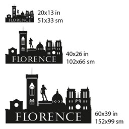 Florence Wall Decal, Italy City Skyline Decal Urban Sticker, Silhouette Vinyl Office - thumbnail 3