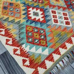 Kilim Rug Classic, Handmade Artisan Afghan Turkish Scandinavian Navajo Bohemian Wool Flatweave Multicolour 117x86 cm - thumbnail 2