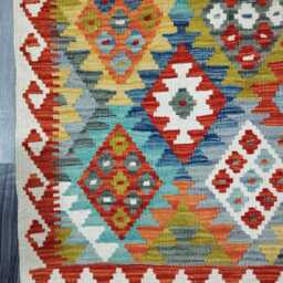 Kilim Rug Classic, Handmade Artisan Afghan Turkish Scandinavian Navajo Bohemian Wool Flatweave Multicolour 117x86 cm - thumbnail 4