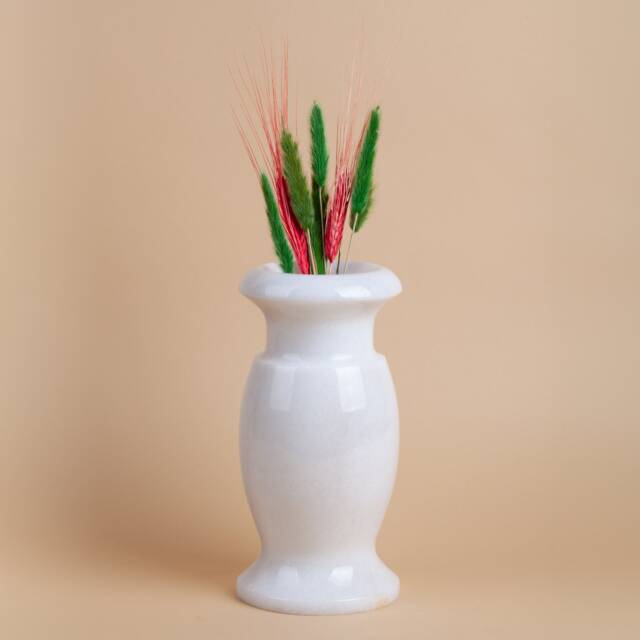 Handmade Carved Marble Vase White Or Black Stone - image 1
