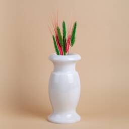 Handmade Carved Marble Vase White Or Black Stone - thumbnail 1
