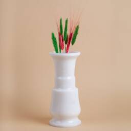 Handmade Carved Marble Vase White Or Black Stone - thumbnail 2