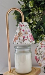 Beautiful Decoupaged Electric Floral & Bee Candle Warmer Lamp. Table Lamp.wax Melter.flameless.hand Decorated