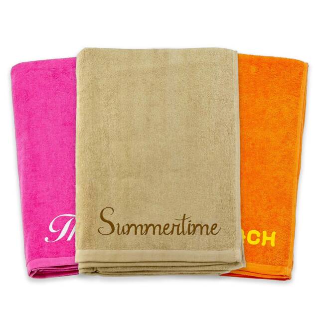"Personalized Monogram Beach Towel - 100% Cotton 100cm X 180cm - 39"" 71" - image 1