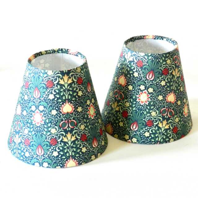 William Morris Candle Clip Lampshade Persian Green Clip-On Chandelier Shade - image 1
