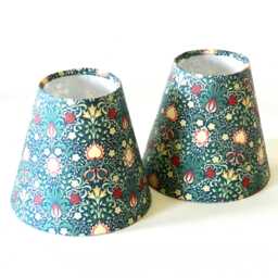 William Morris Candle Clip Lampshade Persian Green Clip-On Chandelier Shade - thumbnail 1