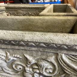 Pair Of Nettuno Stone Troughs - Planter Flower Pot Vase Urn Garden Ornament Large Antique Style Planters British Trough - thumbnail 3