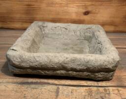 stone Garden Square Bird Bath Bowl Ornament Top Only - thumbnail 1