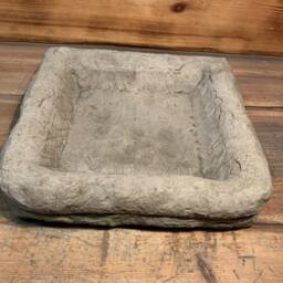 stone Garden Square Bird Bath Bowl Ornament Top Only - thumbnail 2