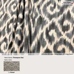 Thompson Ikat Color Pewter Linen Blend Curtain, Valance Pleated, Lined Drapery Panel Offered As Upgrades - thumbnail 1