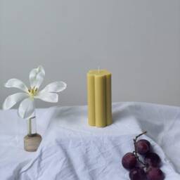 Flower Pillar Candle - Unscented Soy Wax Handmade Decorative Romantic Valentine's Day Gift Mother's - thumbnail 3