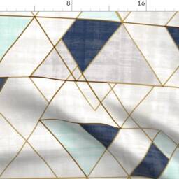 Geometric Curtain Panel - Watercolor Triangles Navy Mint Gray Custom Mod By Crystal_Walen - thumbnail 4
