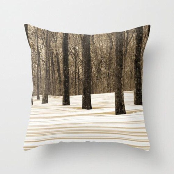13 Tree Friends, Pillow Or Cover , Home Decoration, Muted Colors, Trees, Winter, Nature, Snow - image 1