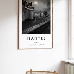 Nantes France Travel Poster Minimalist Wall Art - thumbnail 2