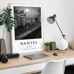 Nantes France Travel Poster Minimalist Wall Art - thumbnail 3