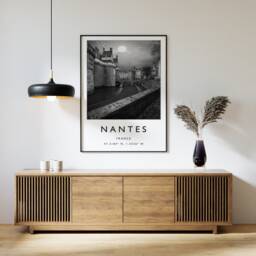 Nantes France Travel Poster Minimalist Wall Art - thumbnail 1