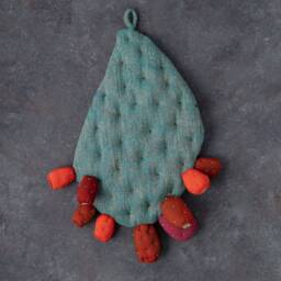 Fabric Cactus With Fruits Textile Wall Art, Botanical Sculpture, Boho Desert Home Decor - thumbnail 2