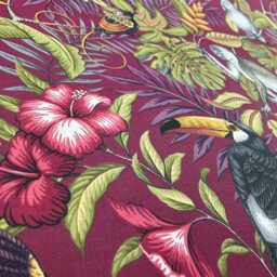 Rainforest Cranberry Storage Ottoman - Tropical Jungle Chest Handmade in Britain - thumbnail 4