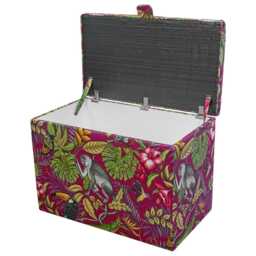 Rainforest Cranberry Storage Ottoman - Tropical Jungle Chest Handmade in Britain - thumbnail 2