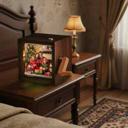 Personalized Holiday Family Photo Flipbook Frame, Custom Lighted Picture Box, Christmas Memory Gift, Cozy Festive Home Decor - thumbnail 2