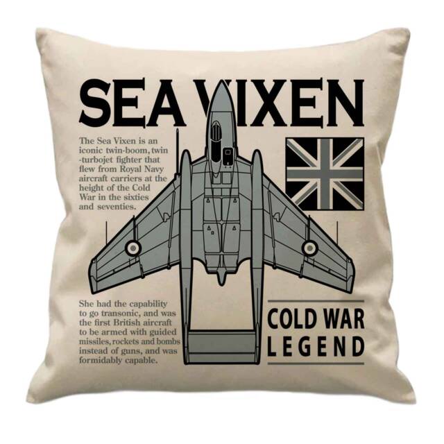De Havilland Dh 110 Sea Vixen Royal Navy First Generation Jet Fighter Military Aircraft Cushion Inner Included - image 1
