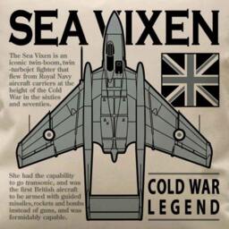 De Havilland Dh 110 Sea Vixen Royal Navy First Generation Jet Fighter Military Aircraft Cushion Inner Included - thumbnail 2
