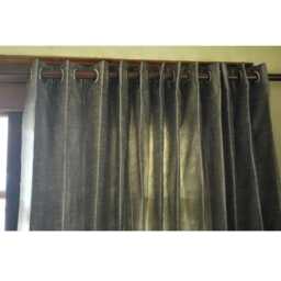 "Grey Silver Silk Curtain Panels 52""x96" - thumbnail 3
