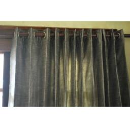 "Grey Silver Silk Curtain Panels 52""x96" - thumbnail 3