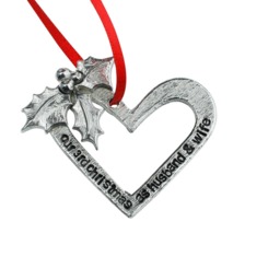 3 Year Anniversary Christmas Tree Ornament - Reads Our 3rd As Husband & Wife - thumbnail 4