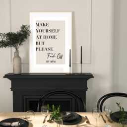 Please Leave By 9Pm Print, Entryway Wall Art, Beige Quote A5 A4 A3 A2 A1 50x70 Pink Typography Hallway Prints - thumbnail 3