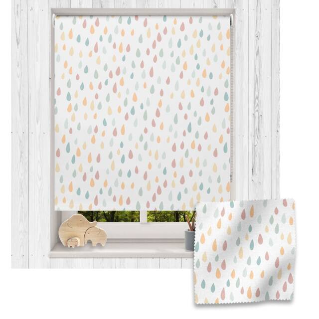 Pastel Raindrops Roller Blind, Children's Made To Measure, Blind - image 1