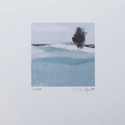 Winter Landscape Painting Print Abstract Snowy Scene, 5x5 - Print - thumbnail 2