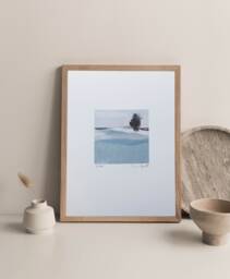 Winter Landscape Painting Print Abstract Snowy Scene, 5x5 - Print - thumbnail 1