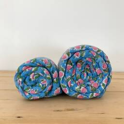 Adorable Block Print Baby Quilt - Handcrafted Nursery Bedding For Your Little Bundle Of Joy - thumbnail 3