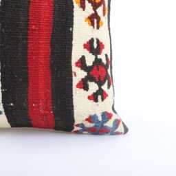 Vintage Handwoven Turkish Kilim Pillow Cover Boho Chic Cushion - 16x16 - thumbnail 2