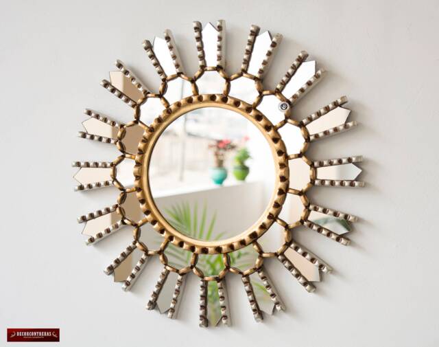 "Peruvian Decorative Sunburst Mirror 17.7"", Accent Mirrors Wall Decor From Peru ""Sun Inka" - image 1