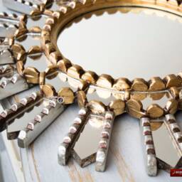 "Peruvian Decorative Sunburst Mirror 17.7"", Accent Mirrors Wall Decor From Peru ""Sun Inka" - thumbnail 4