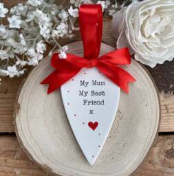 Personalised Mothers Day Gift - Ceramic Heart Present Mummy Mum Birthday For Her - thumbnail 1