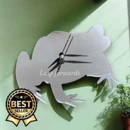Frog Shaped Clocks - Custom Colours & Woods, Sizes & Personalised Engraving Option - thumbnail 1