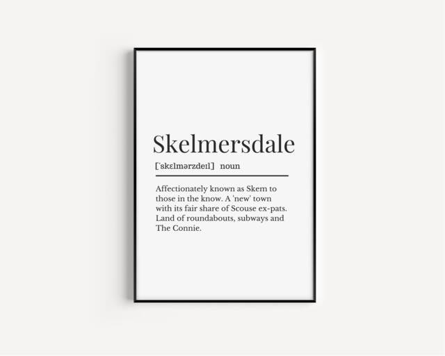 Skelmersdale Definition Print, Wall Print For People From Skem, Town Lancashire - image 1