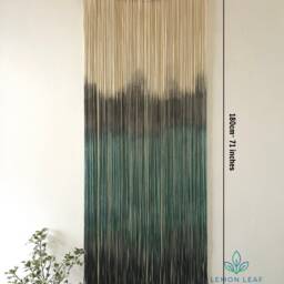 Macrame Curtain, Modern Wall Art, Door Window Macrame, Farmhouse Decor, Bedroom Valance, Bohemian Tapestry, Housewarming Gift - thumbnail 3