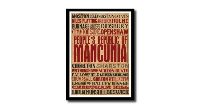 People's Republic Of Mancunia Typography Art Print