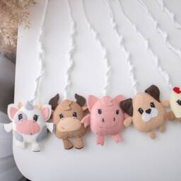 Farm Animals Play Gym Toys Hanging, Baby Activity Centre, Domestic Toys, Montessori First Infant Toy, Farm Felt Hanging Toy - thumbnail 2