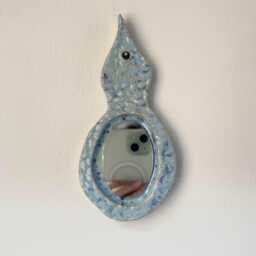 Handmade Ceramic Vintage Hairbrush & Doily Design Small Hanging Mirror - thumbnail 1