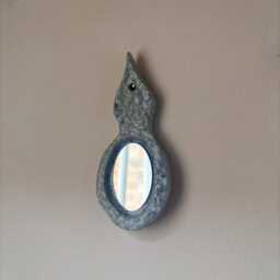 Handmade Ceramic Vintage Hairbrush & Doily Design Small Hanging Mirror - thumbnail 2