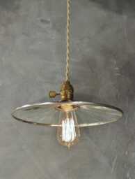 Industrial Lighting - Vintage Pharmacy Light Pendant Lamp With Flat Mirror Reflector Shade Steel Antique Apothecary Drafting - thumbnail 1