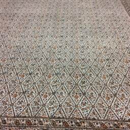 stunning Large King Size Tapestry, Bedspread, Tablecloth, Wall Decor, Block Printed Floral Brown Textile, Orange Paisley Tablecloth - thumbnail 3